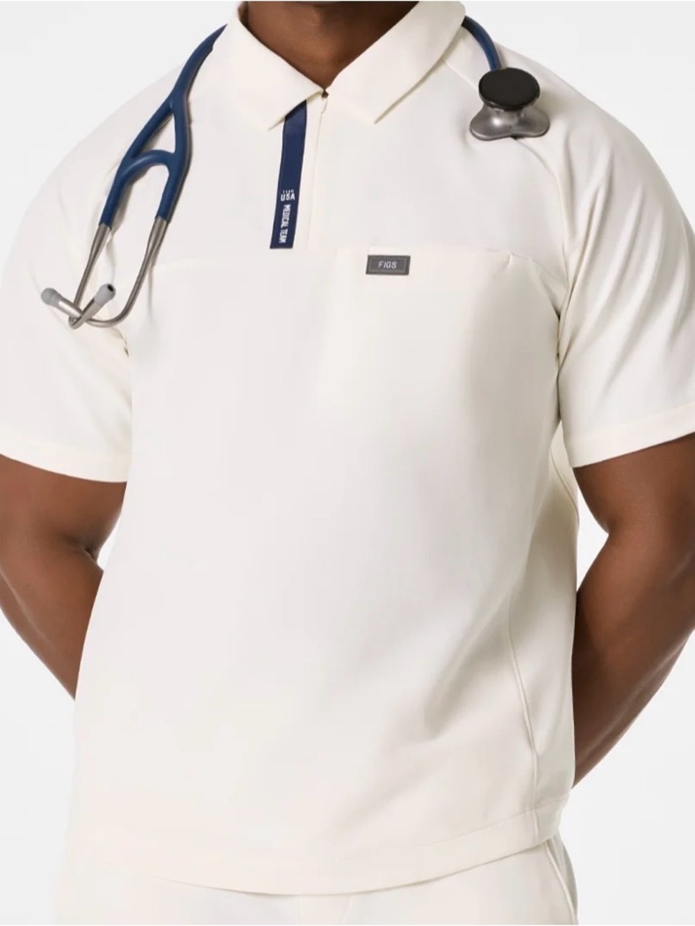 FIGS Men's Team USA Polo Scrub Top